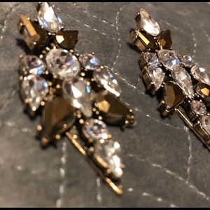 Silver and Brass Rhinestone Earrings